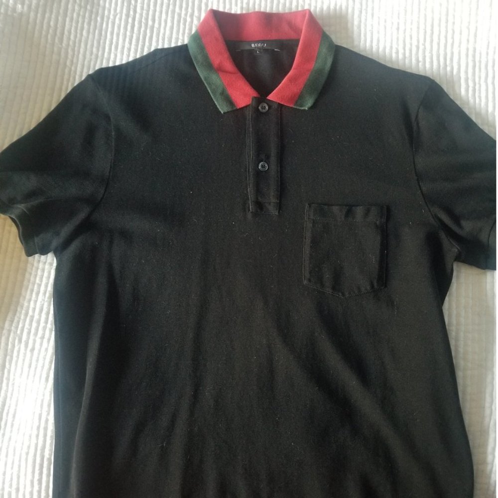 Men's Gucci polo striped collar size Large L